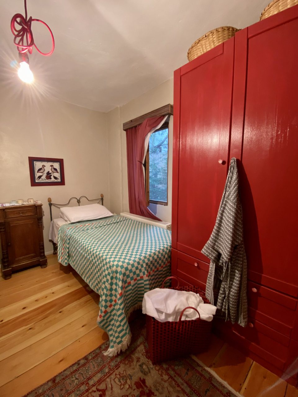 %100 Pamuklu Jakarlı Dama Desenli Yeşil Çift Kişilik Pike