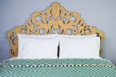 %100 Pamuklu Jakarlı Dama Desenli Haki Çift Kişilik Pike