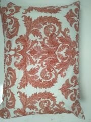 İkili Şal desen 40/1 Perkal Kırmızı Yastık Kılıfı