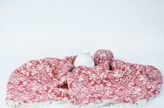 %100 Pamuklu Jakarlı ŞAL DESENLİ KIRMIZI Tek Kişilik Pike