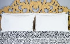 %100 Pamuklu Jakarlı ŞAL DESENLİ SİYAH Tek Kişilik Pike