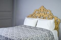 %100 Pamuklu Jakarlı ŞAL DESENLİ SİYAH Tek Kişilik Pike