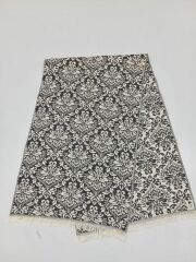 %100 Pamuklu Jakarlı Şal Desenli Siyah Şal