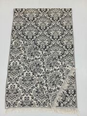 %100 Pamuklu Jakarlı Şal Desenli Siyah Şal