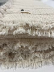 ELYAF DOLGULU MÜSLİN YATAK ÖRTÜSÜ ÇİFT KİŞİLİK  KREM