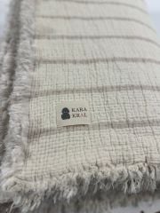 ELYAF DOLGULU MÜSLİN YATAK ÖRTÜSÜ ÇİFT KİŞİLİK  KREM