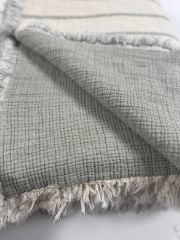 ELYAF DOLGULU MÜSLİN YATAK ÖRTÜSÜ ÇİFT KİŞİLİK  YEŞİL