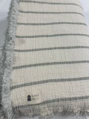 ELYAF DOLGULU MÜSLİN YATAK ÖRTÜSÜ ÇİFT KİŞİLİK  YEŞİL