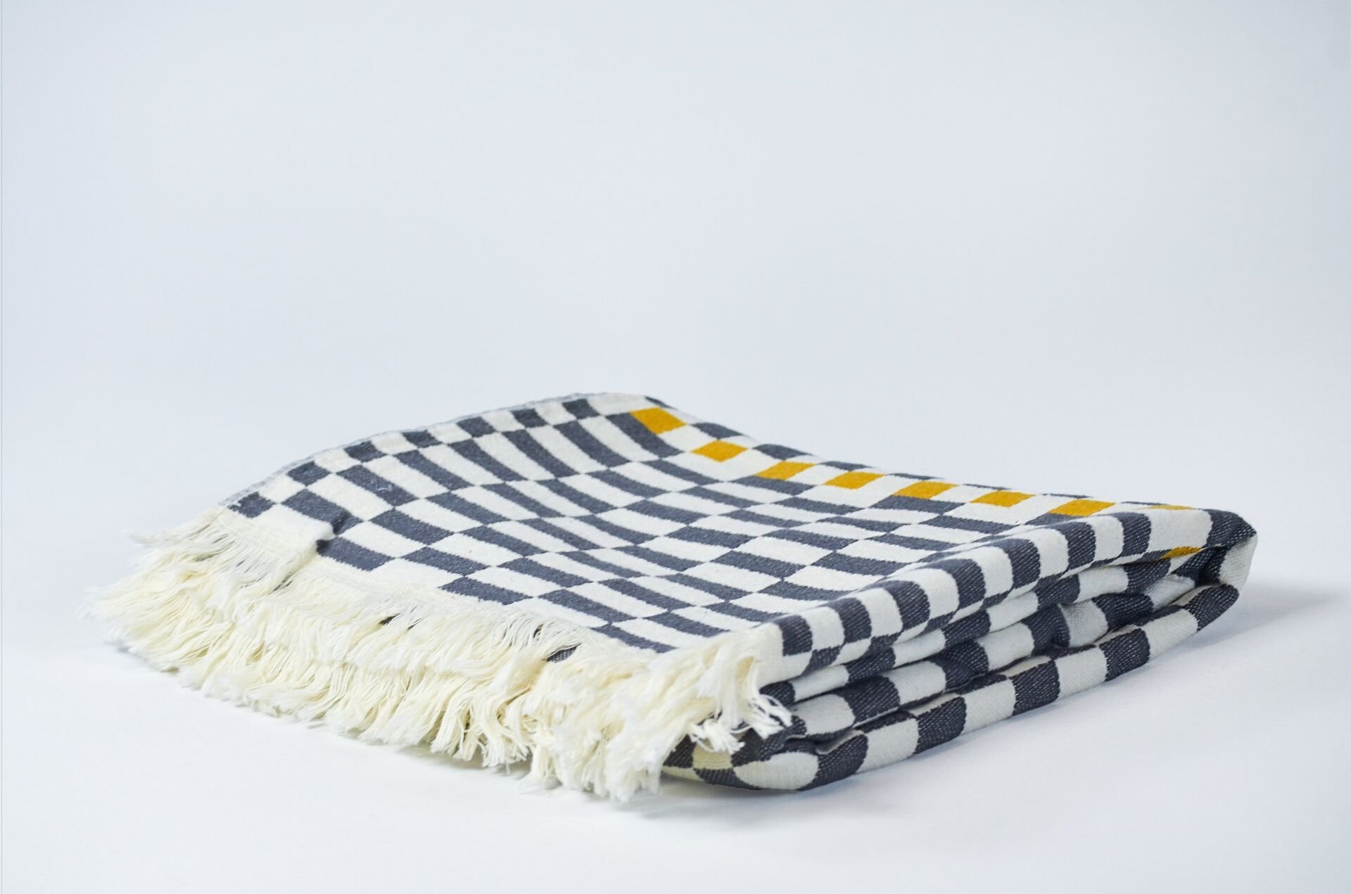 Dama Desenli Gri King Size Jakarlı Pike %100 Pamuklu