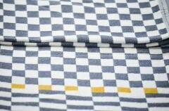 Dama Desenli Gri King Size Jakarlı Pike %100 Pamuklu